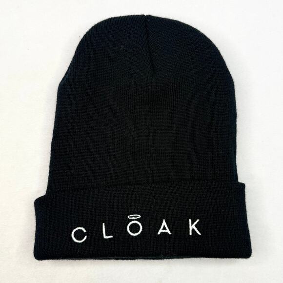Cloak Brand Black Logo Knit Beanie - Picture 1 of 3